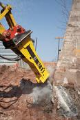 Atlas Copco SBC410 Hydraulic Breaker on Mustang Mini-Excavator on rent from Able Tool & Equipment South Windsor, CT